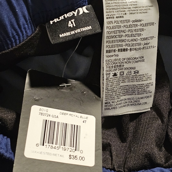 Hurley Board Shorts Hurley Swim Trunks Patriotic Red White Blue Toddler Size 4T - Picture 5 of 9